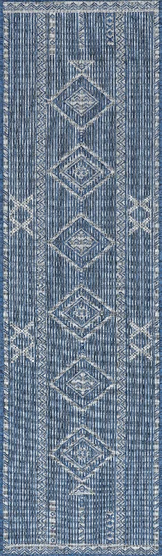 Tessa Geometric Indoor/Outdoor Rug | Blue