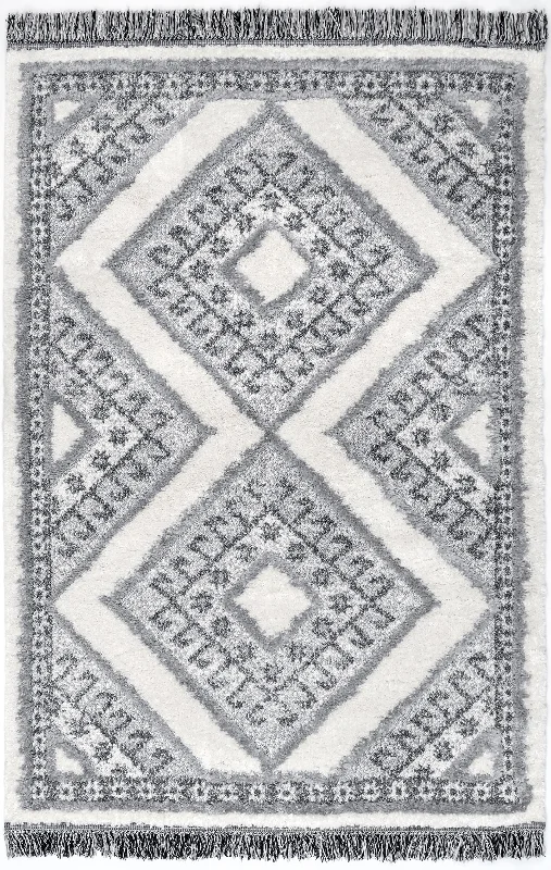 Textured Trellis Rug | Grey