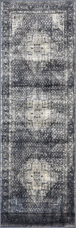 Tracce Vintage Castle Medallion Rug | Slate