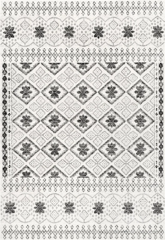 Trinity Snow Crystal Trellis Rug | Grey