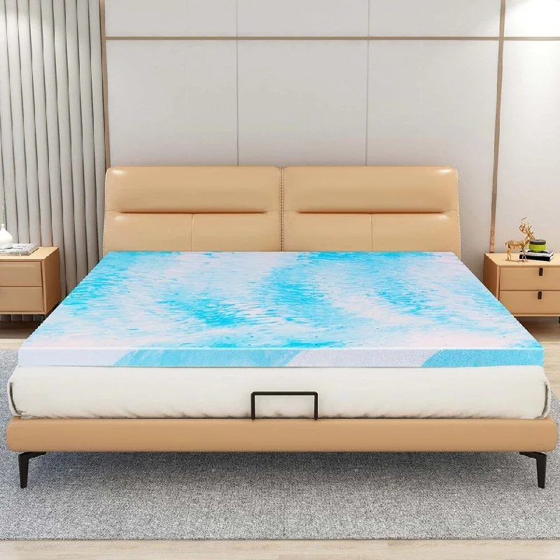 2" Cool Swirl Gel Memory Foam Mattress Topper