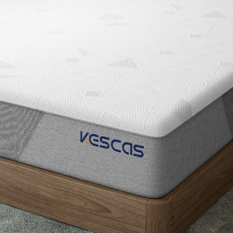 Kescas 12 Inch Bamboo Charcoal Cooling Gel Memory Foam Mattress