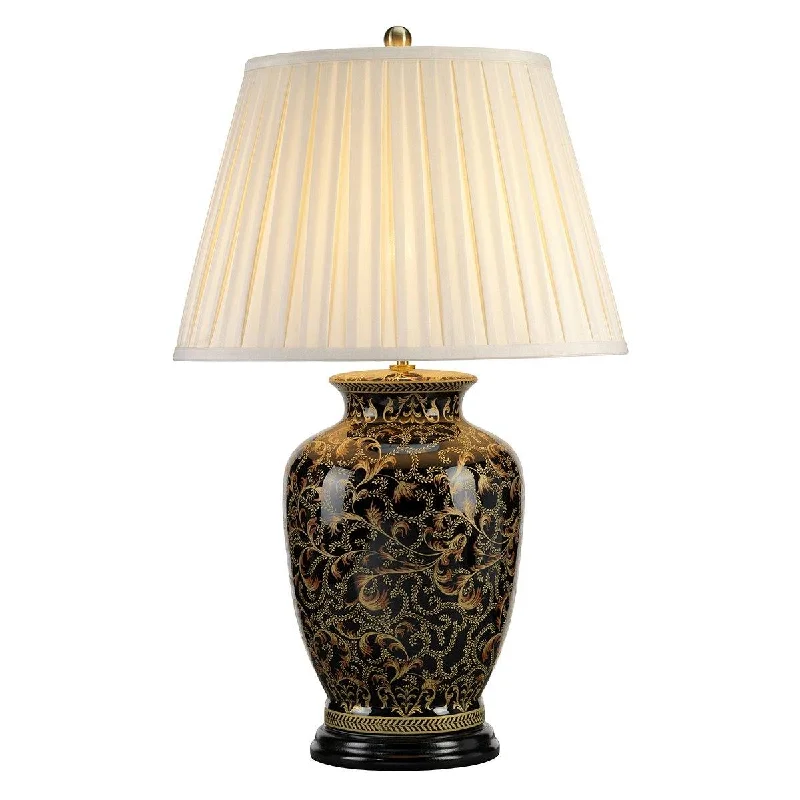 Mottingham Gold/Black Large Table Lamp c/w shade - ID 8381