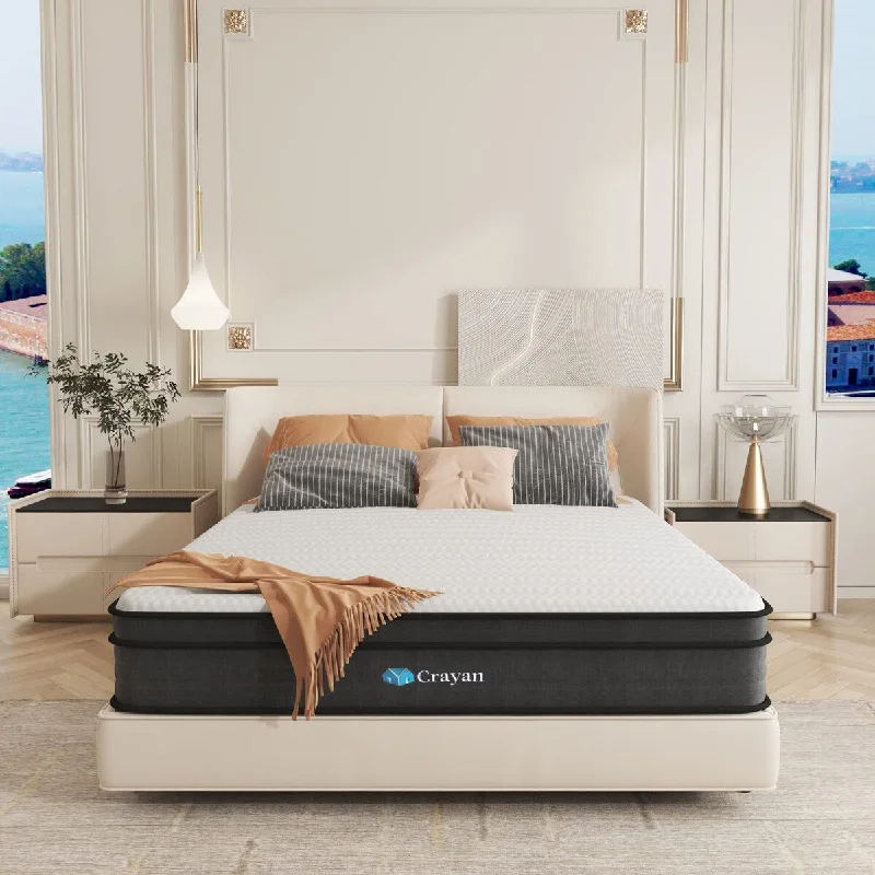 Queen Mattress, 10 Inch Memory Foam Mattress, Hybrid Mattress in a Box with Pocket Spring for Motion Isolation & Silent Sleep