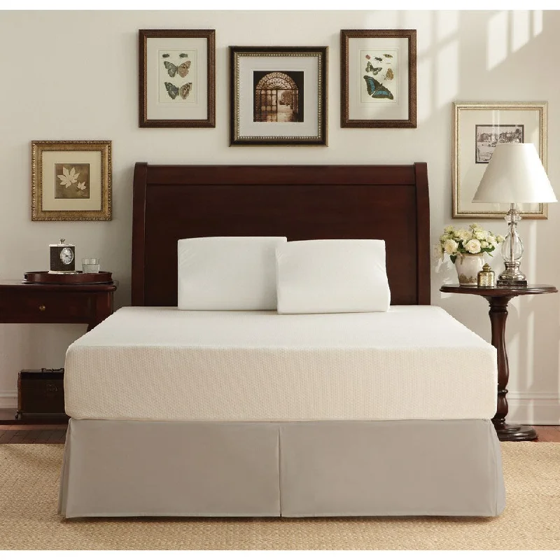 WHITE by Sarah Peyton 10-inch Traditional Plush Support Twin-size Memory Foam Mattress and Pillow Set