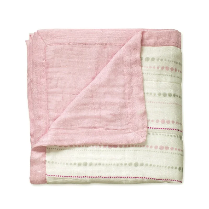 aden + anais Tranquility Bead and Solid Rose Dream Blanket