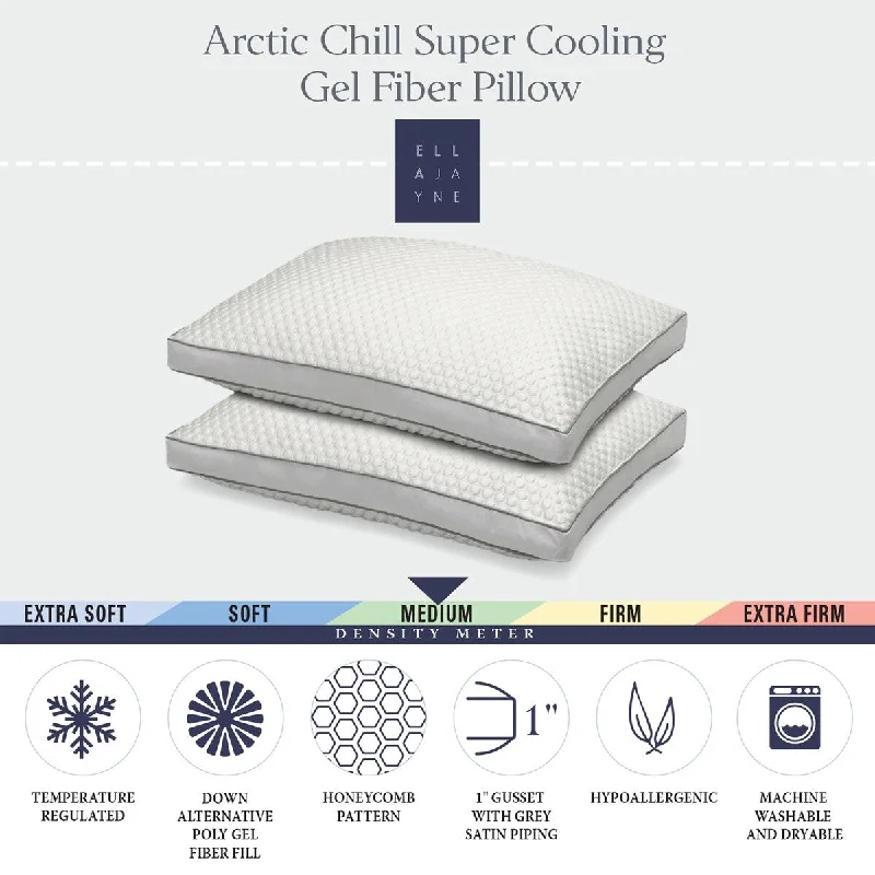 Arctic Chill Cooling Pillow, Medium Density, for All Sleep Positions, Set of 2 - Standard/Queen - White