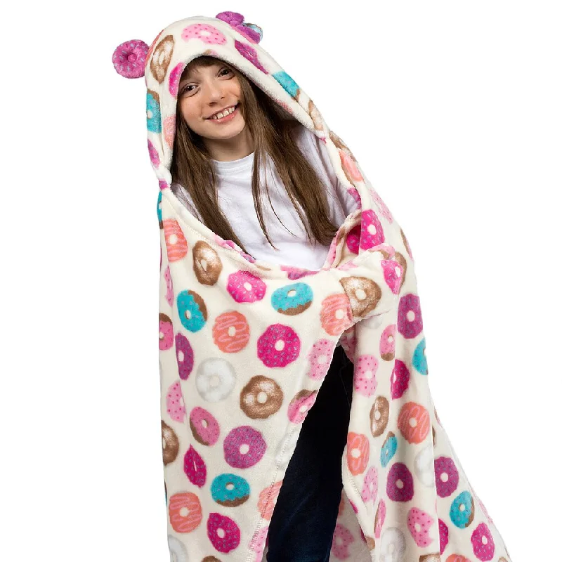 Berkshire Blanket Cuddly Buddies Kids Hooded Donut Throw