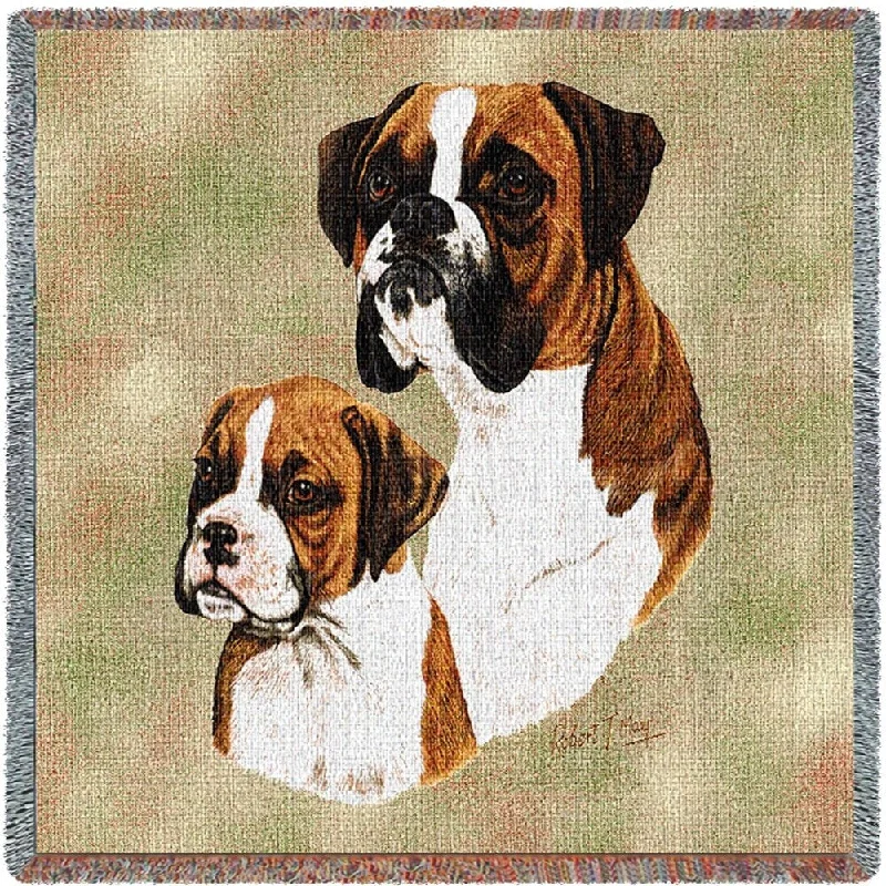 Boxer with Puppy Small Blanket