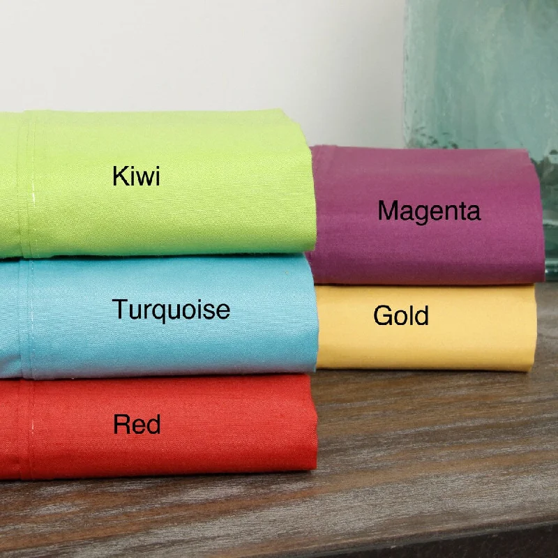 Bright Cotton-rich Oversized Percale Sheet Set