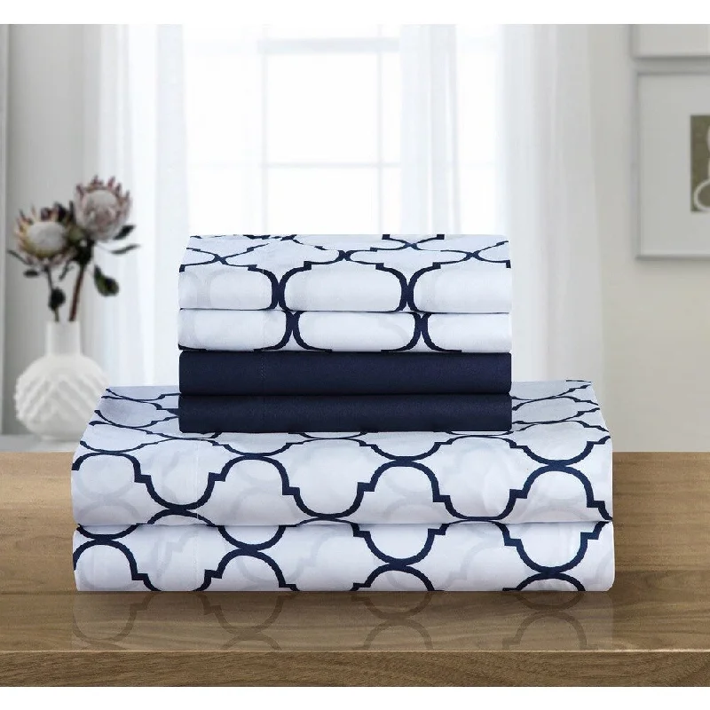 Chic Home 12-Piece Tymon Sheet Set,Navy with 2 Bonus Pillow cases