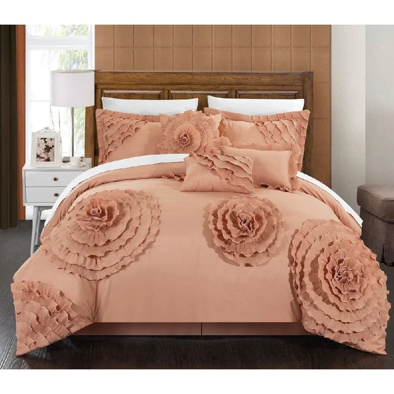 Chic Home 7-piece Buxton Peach Oversized Comforter Set