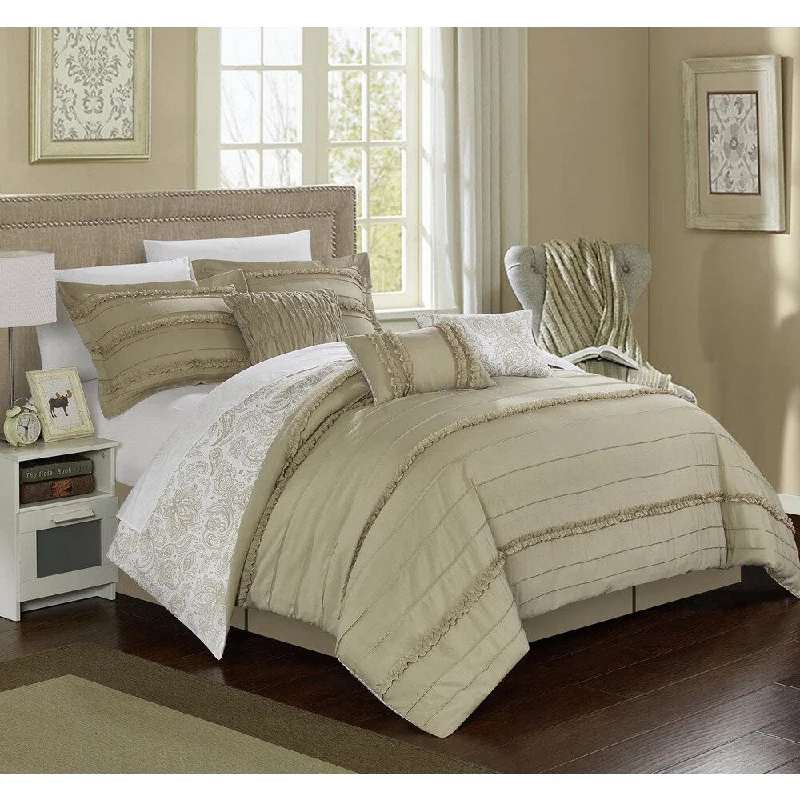 Chic Home Maeve Beige Comforter 7-Piece Set