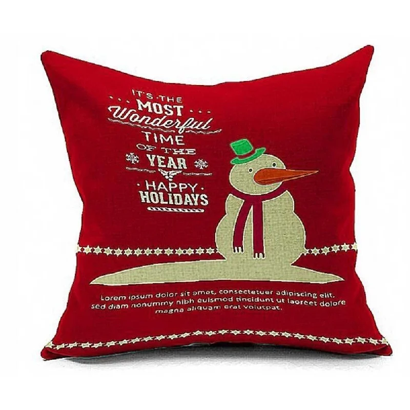 Cotton Linen Pillow Case Most Wonderful Time of the Year 18 x 18