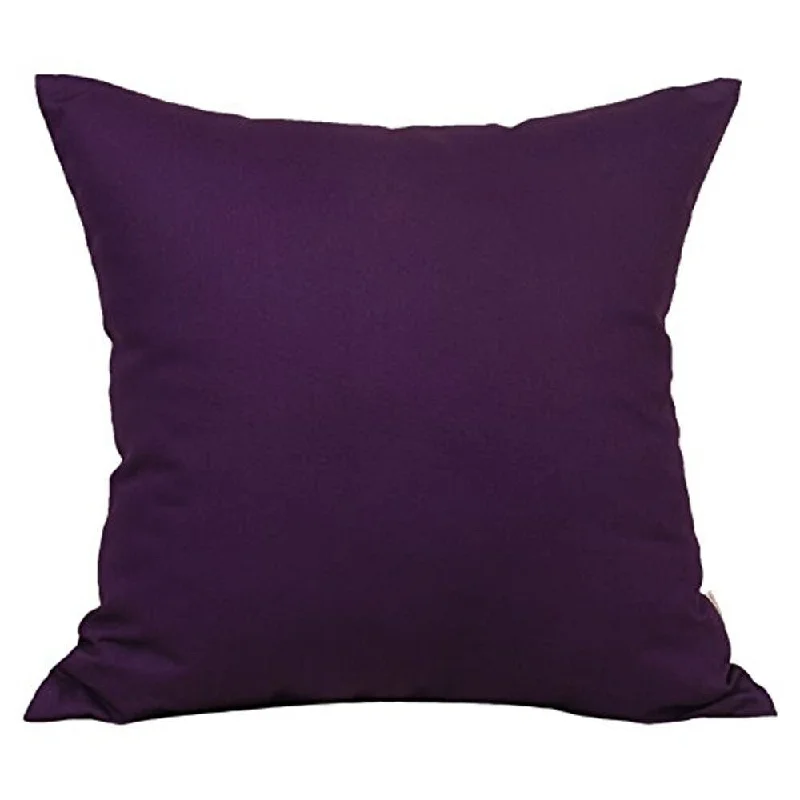 Cotton Linen Pillowcase Purple Solid 18 x 18