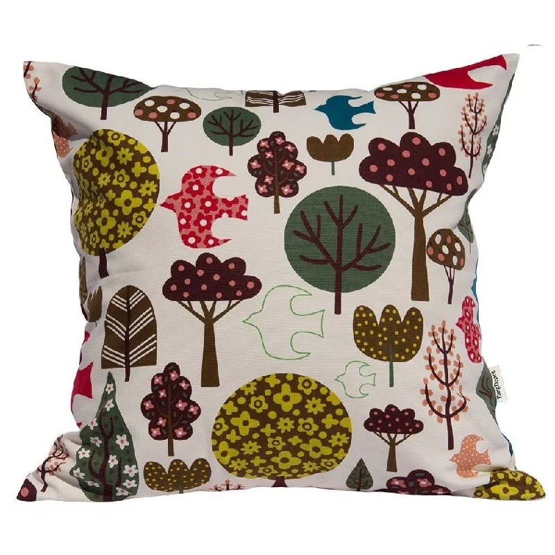 Cotton Linen Pillowcase Swallow Forest 18 x 18