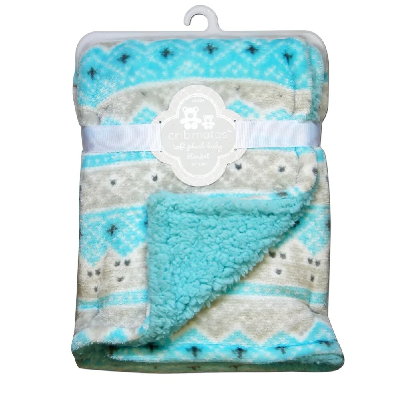 CRIBMATES Reversible Soft Plush Blanket Diamond Design