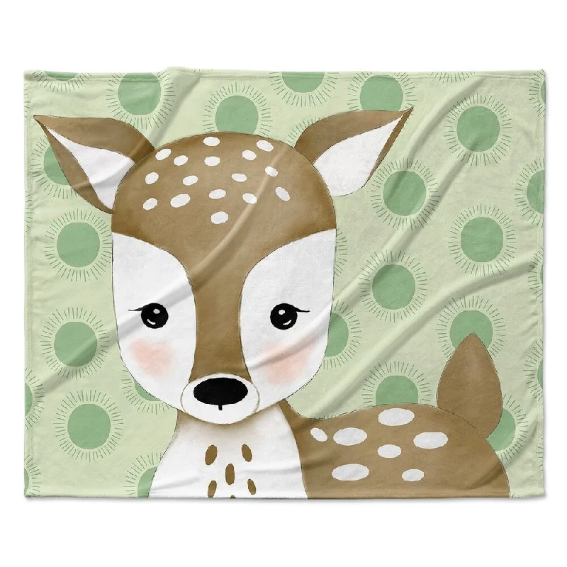 DEER BABY GREEN Ultra Soft Baby Blanket By Kavka Designs - 40X30