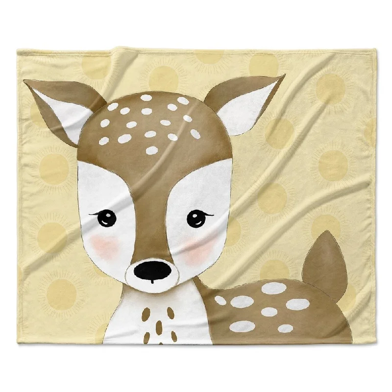 DEER YELLOW Ultra Soft Baby Blanket By Kavka Designs - 40X30