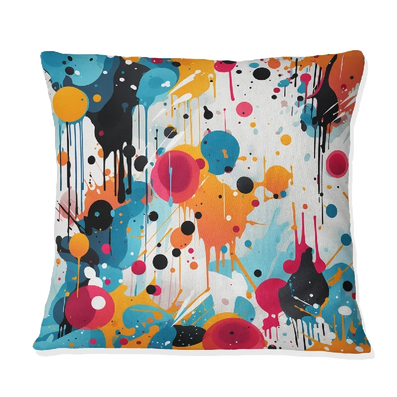 Designart "Artistic Paint Splash Dance II" Abstract Printed Throw Pillow