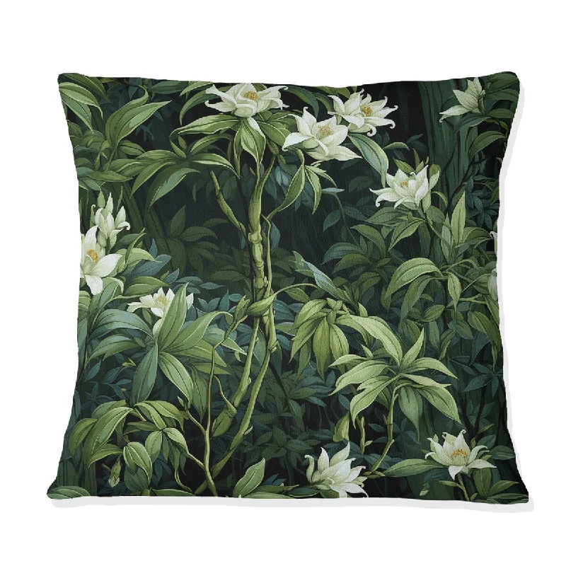 Designart "Bamboo Forest Allure II" Floral Printed Throw Pillow