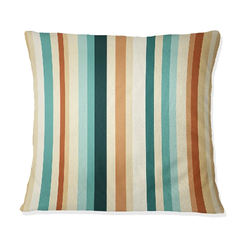 Designart "Coastal Simplicity II" Striped Printed Throw Pillow