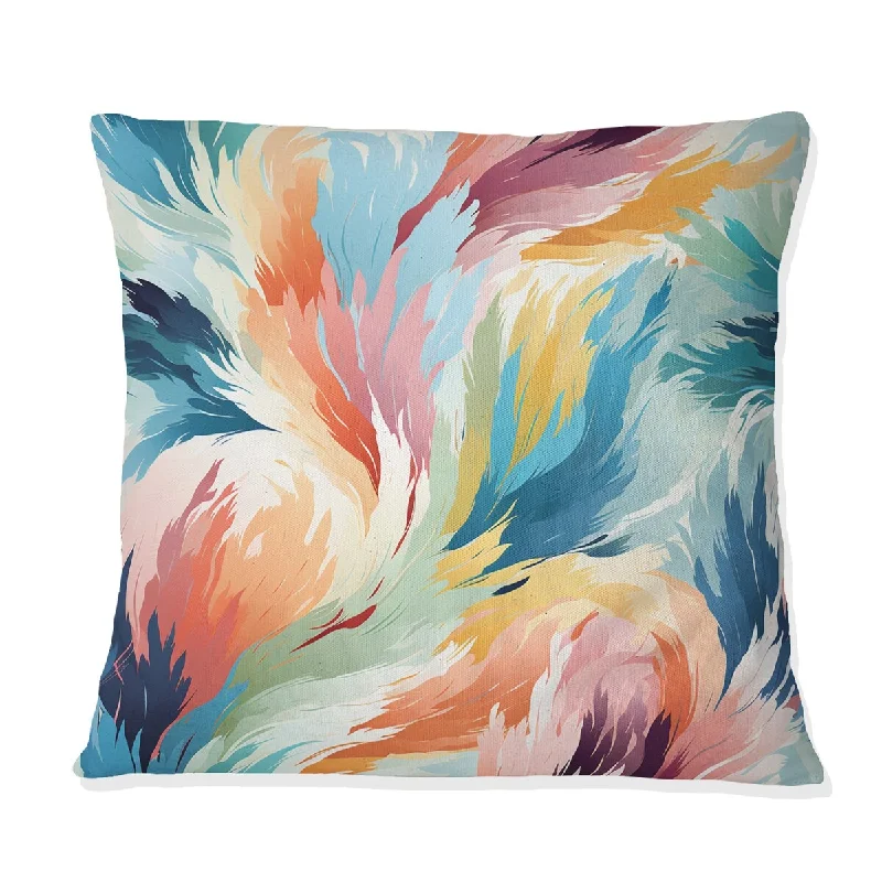 Designart "Colorful Ikat Artistry Swirl Mirage I" Ikat Printed Throw Pillow