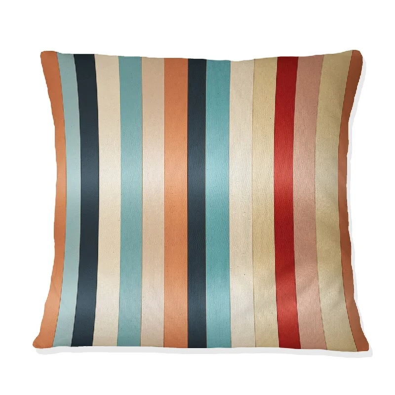 Designart "Colorful Nostalgia Striped Pattern II" Striped Printed Throw Pillow