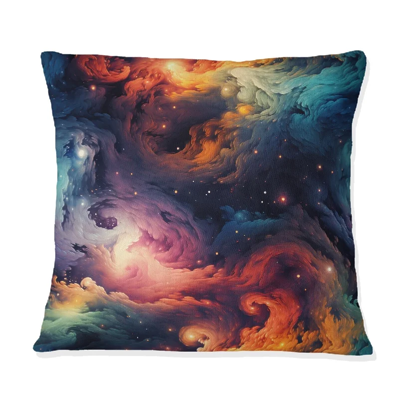 Designart "Cosmic Illusion Moody Patterns" Abstract Printed Throw Pillow