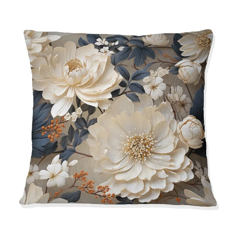 Designart "Ethereal Blooms III" Plants Printed Throw Pillow