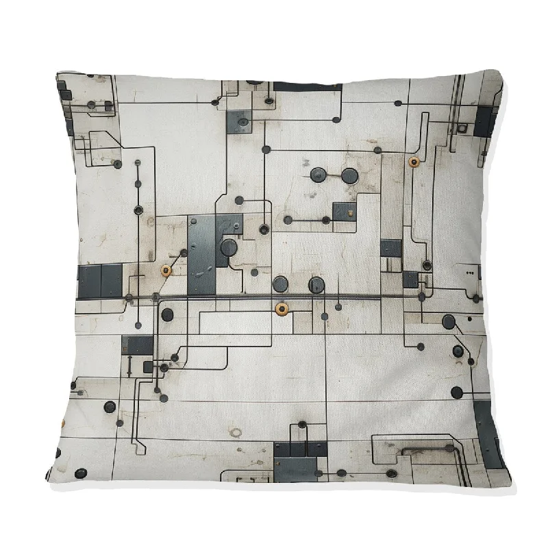 Designart "Industrial Concrete" Geometric Printed Throw Pillow