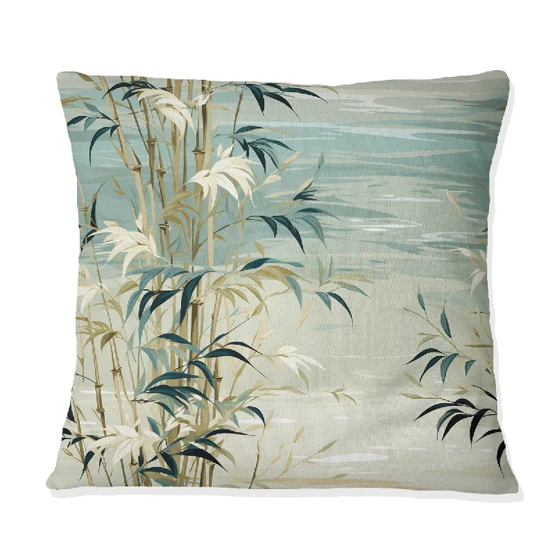 Designart "Japon Bamboo Zen Channel I" Japanese Printed Throw Pillow