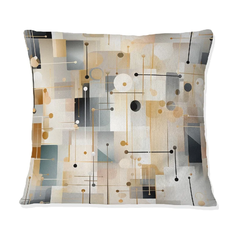 Designart "Modern Beige Mosaic Symmetry" Geometric Printed Throw Pillow