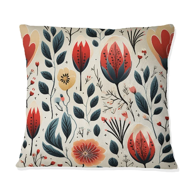 Designart "Moroccan Influence Floral Dreams I" Floral Printed Throw Pillow