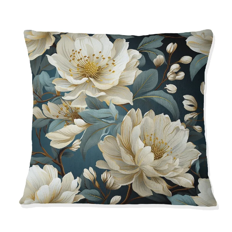 Designart "Serene Floral Pattern VI" Floral Printed Throw Pillow