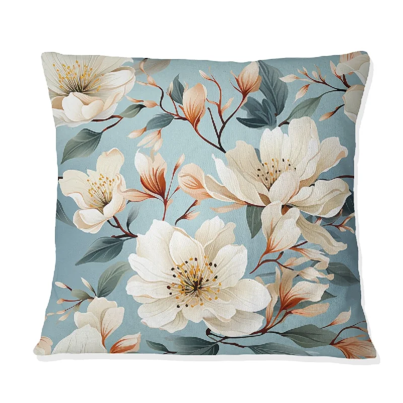 Designart "Subtle Whispers I" Floral Printed Throw Pillow