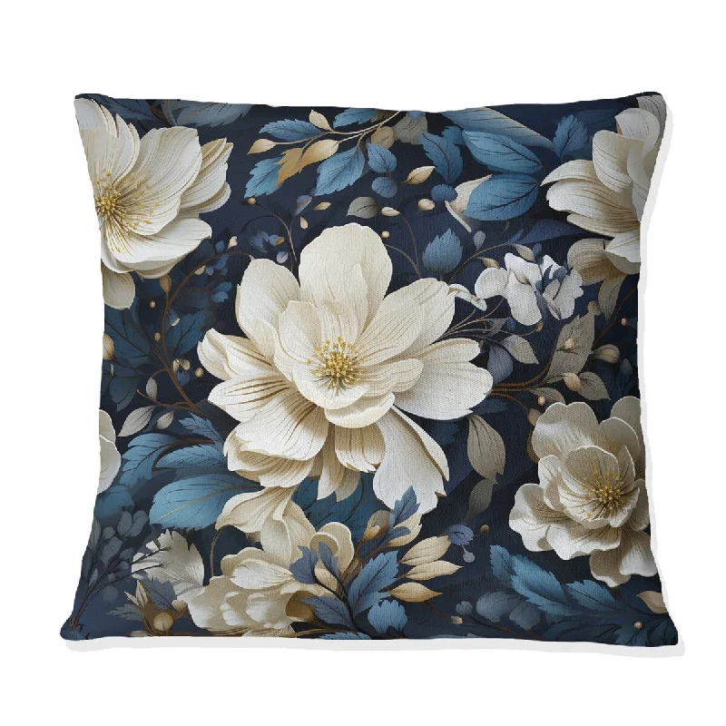 Designart "Twilight Whispers Moody Patterns I" Floral Printed Throw Pillow