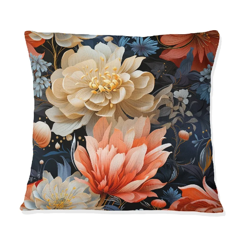 Designart "Ultramodern Botanics Floral Pattern I" Floral Printed Throw Pillow