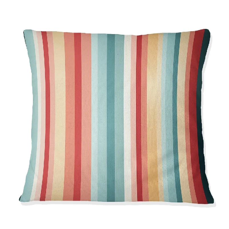 Designart "Vibrant Green Striped Harmony Pattern" Striped Printed Throw Pillow