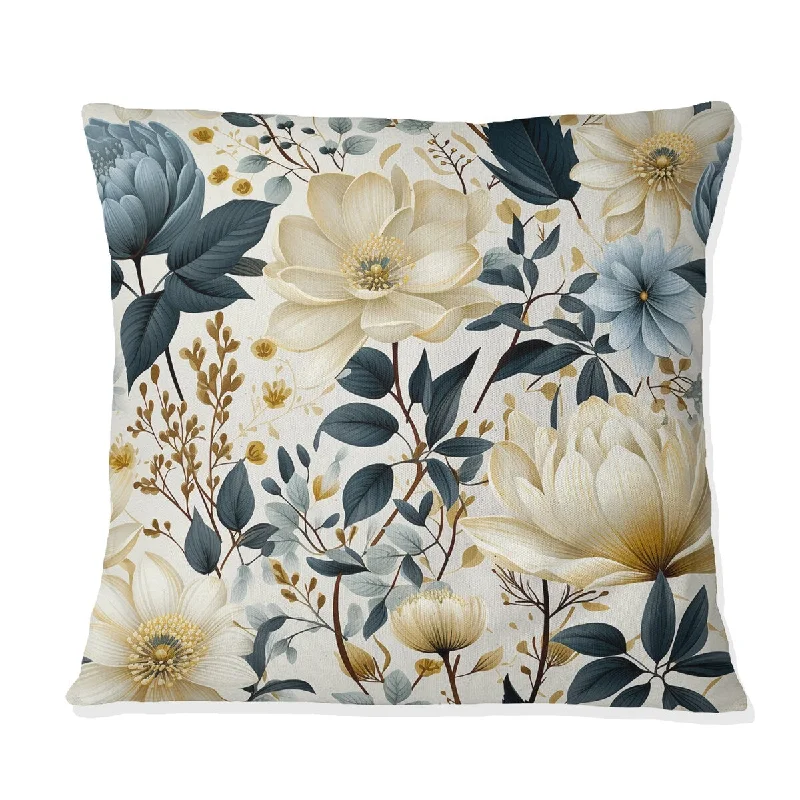 Designart "Whispering Flora" Plants Printed Throw Pillow