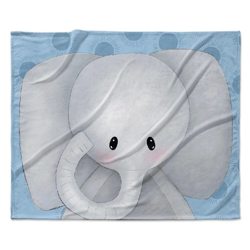 ELEPHANT BLUE Ultra Soft Baby Blanket By Kavka Designs - 40X30