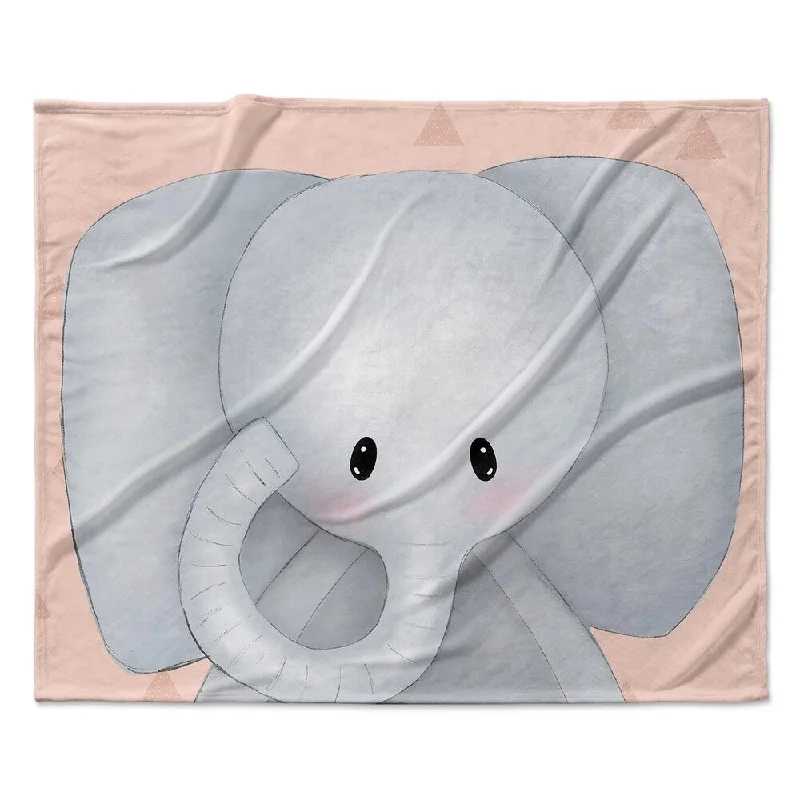 ELEPHANT TRIANGLE BLUSH Ultra Soft Baby Blanket By Kavka Designs - 40X30