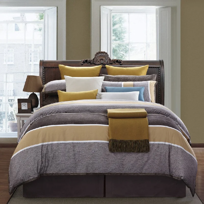 EverRouge Caramel 8-piece Cal King Cotton Comforter Set