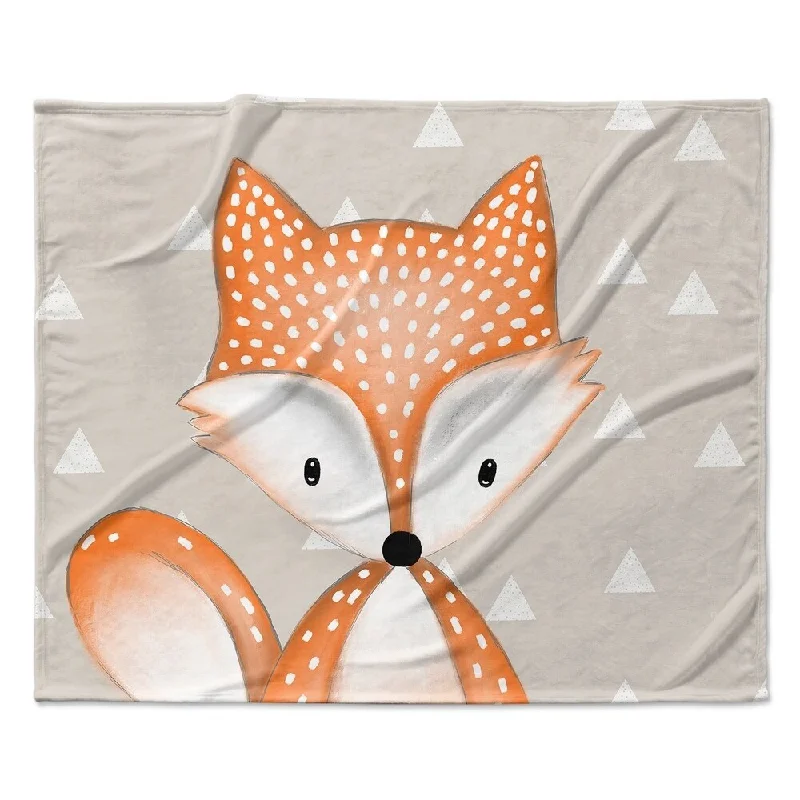 FOX TRIANGLE NEUTRAL Ultra Soft Baby Blanket By Kavka Designs - 40X30