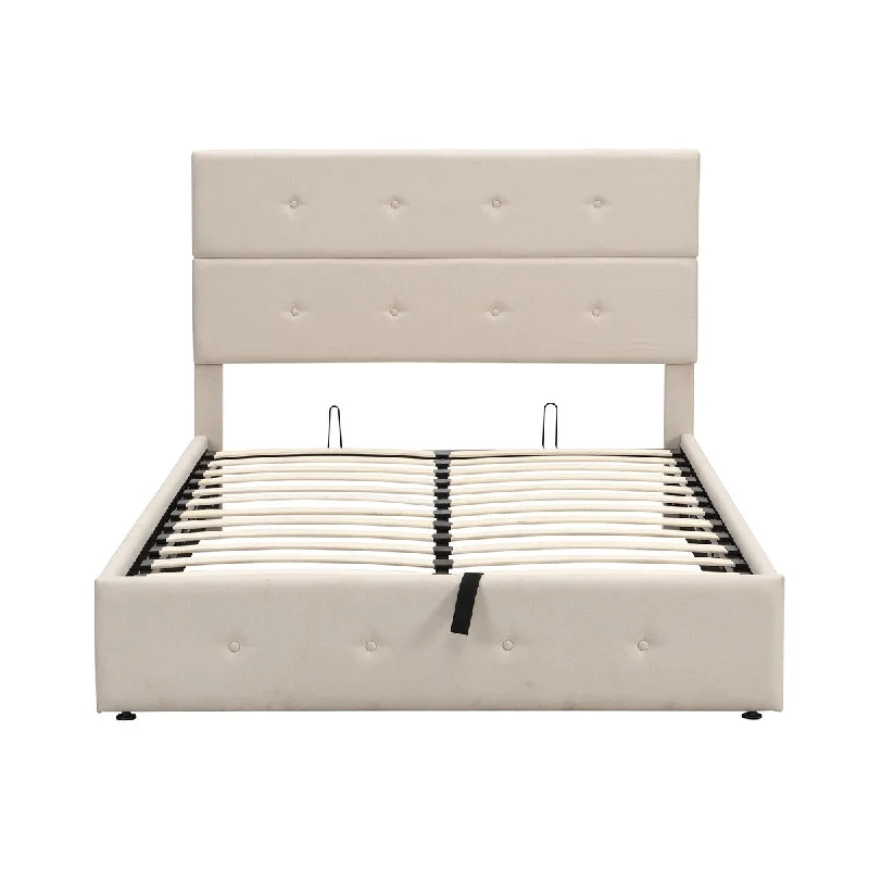 Full Upholstered Platform Bed with Storage