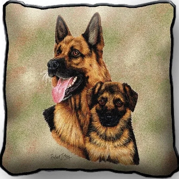 German Shepherd with Puppy Small Blanket