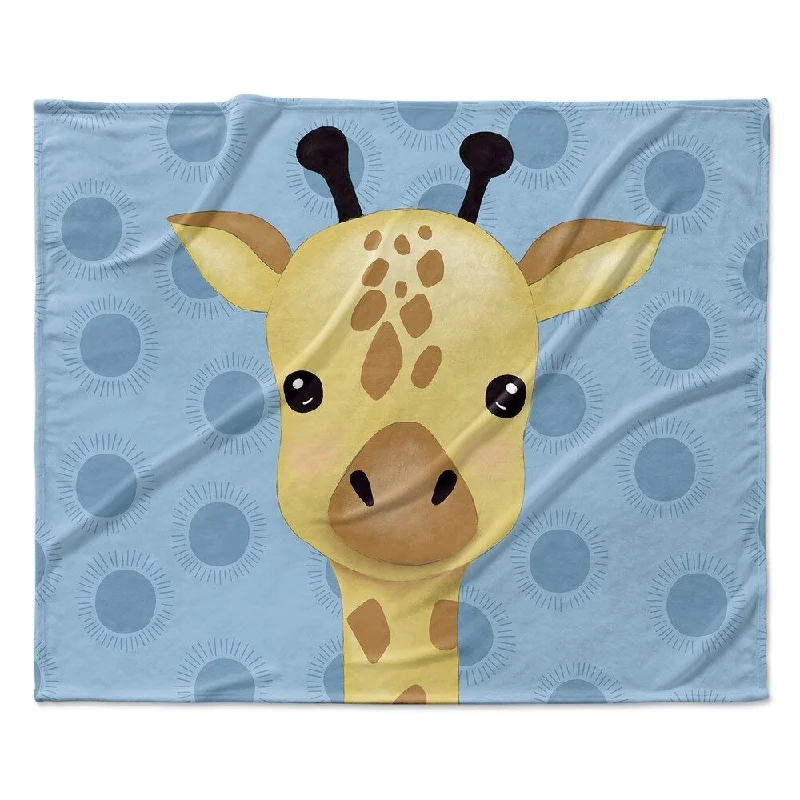 GIRAFFE BLUE Ultra Soft Baby Blanket By Kavka Designs - 40X30