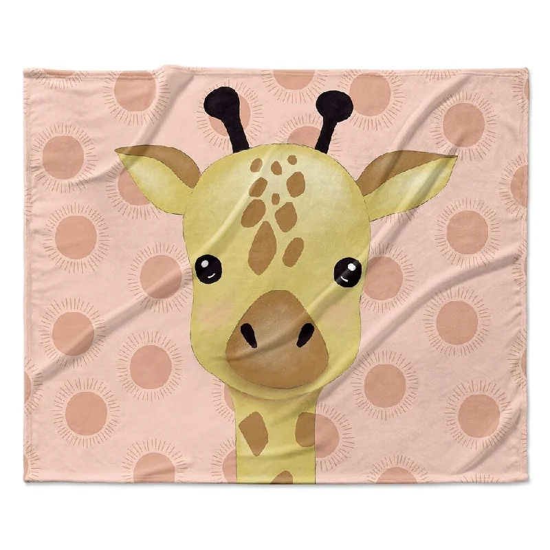 GIRAFFE SOFT CORAL Ultra Soft Baby Blanket By Kavka Designs - 40X30