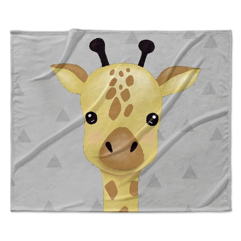 GIRAFFE TRIANGLE GREY Ultra Soft Baby Blanket By Kavka Designs - 40X30