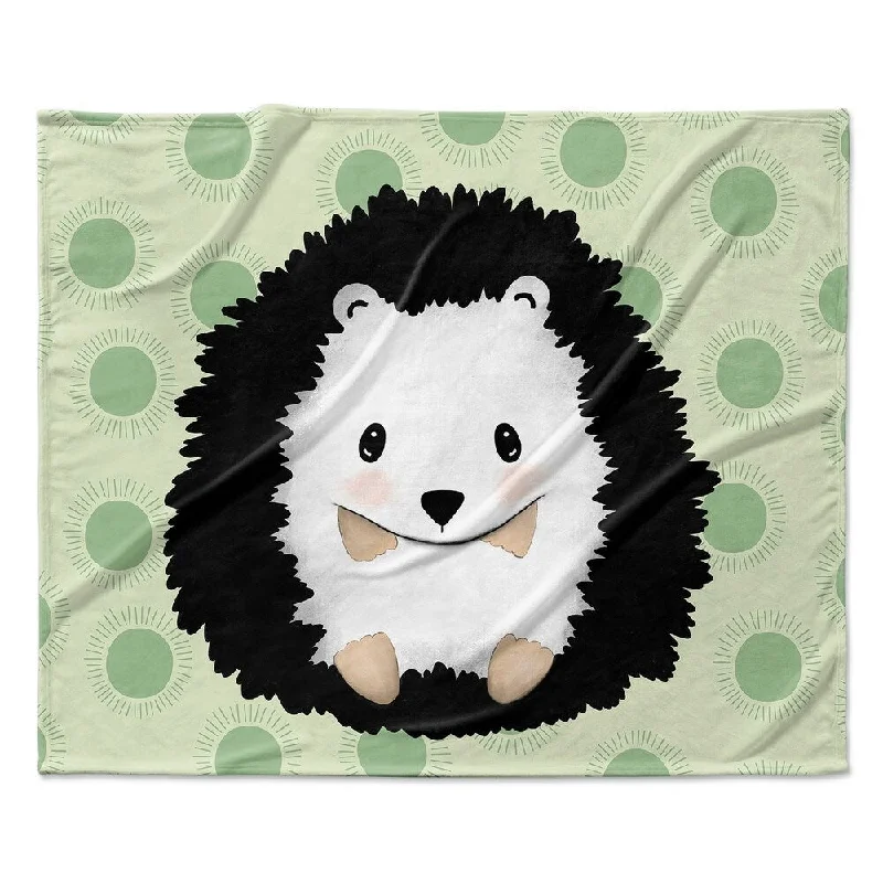 HEDGEHOG BABY GREEN Ultra Soft Baby Blanket By Kavka Designs - 40X30